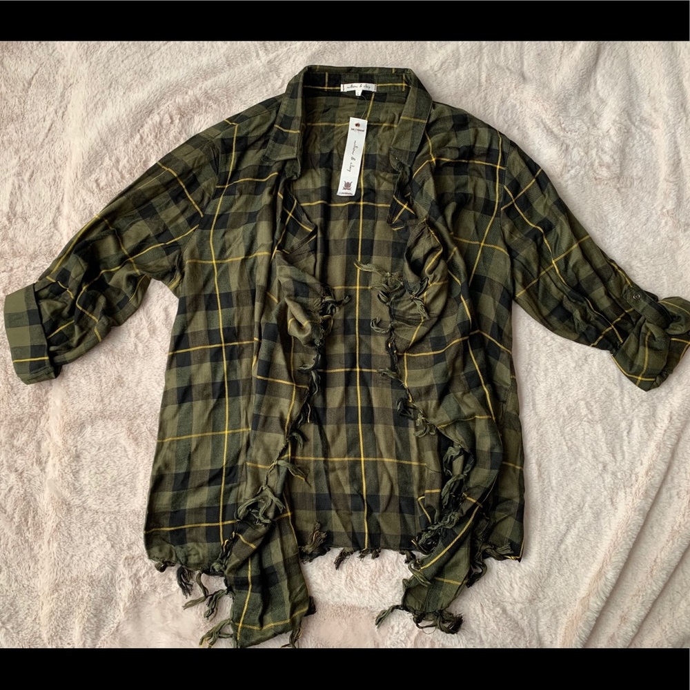 Plaid Fringe Top